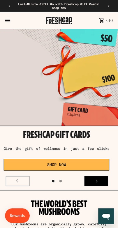 Freshcap mobile view
